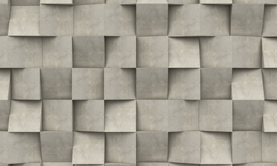  geometric polygonal square 3d background, mosaic with different reliefs in light shades. nobody around, landscape format.