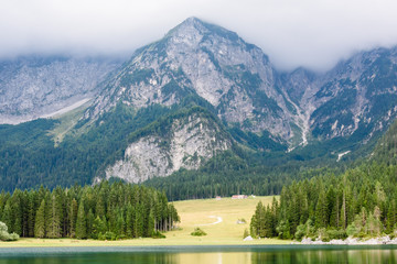 Upper Fusine Lake. Cradle in the mountains.