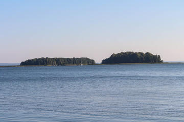 Wyspa Pajecza and Czarci Ostrow Sniardwy lake islands view from Niedzwiedzi Rog