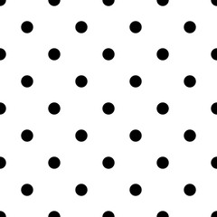 Polka dot bold vector seamless pattern. Simple dotted tile background in black and white.