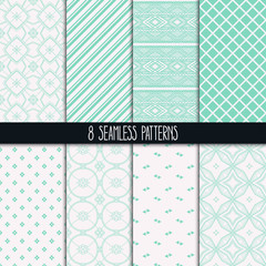set of eight green patterns