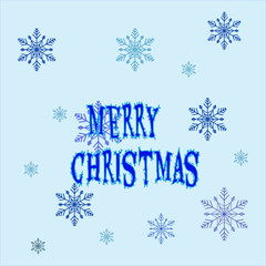 Snowflake with quote Merry christmas.