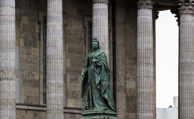 Green Copper statue of Queen Victoria
