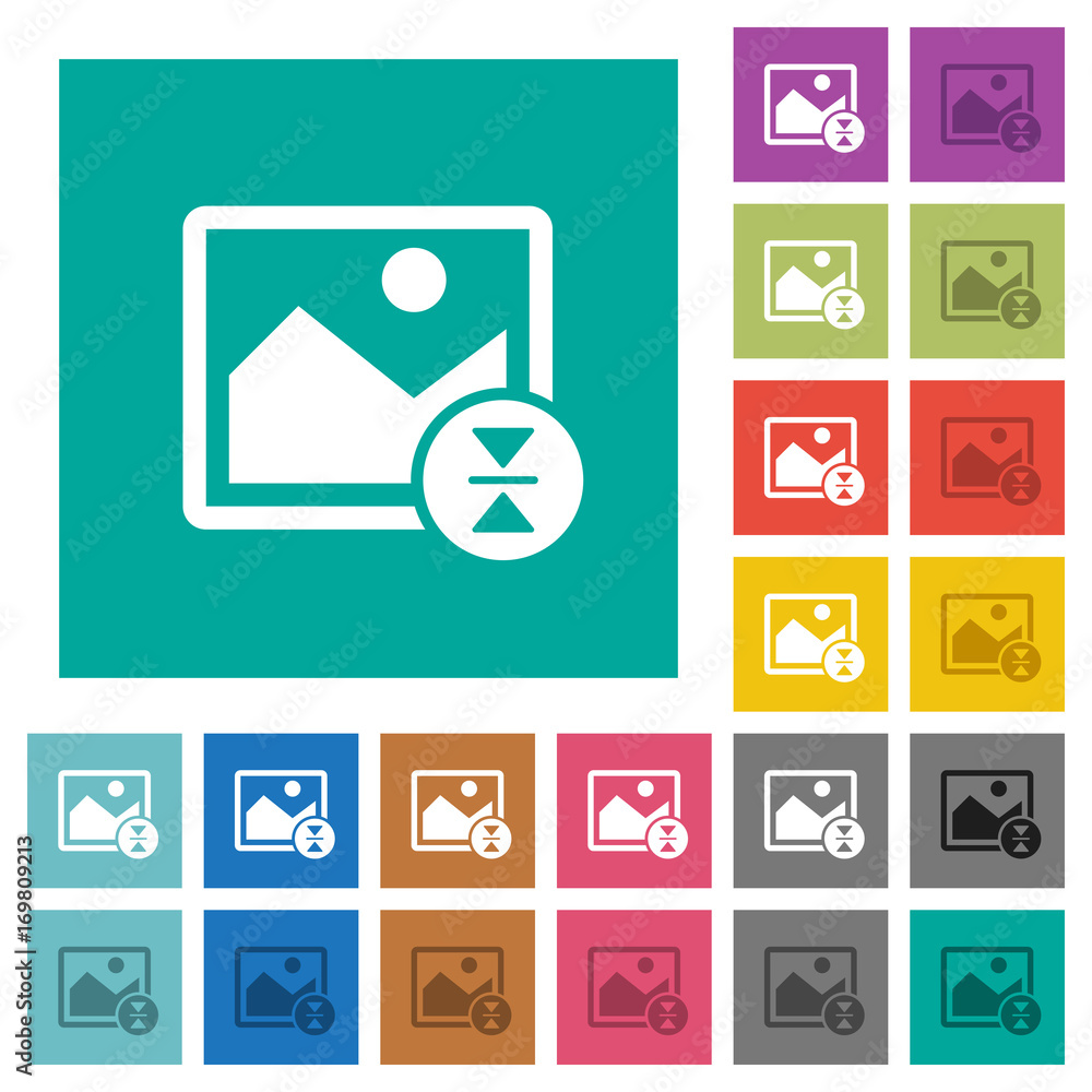Poster vertically flip image square flat multi colored icons
