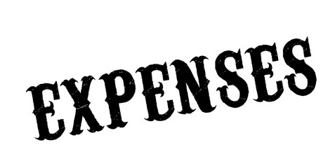 Expenses rubber stamp. Grunge design with dust scratches. Effects can be easily removed for a clean, crisp look. Color is easily changed.