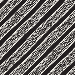 Decorative seamless pattern with doodle lines. Hand painted grungy wavy stripes background. Trendy endless freehand texture