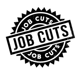 Job Cuts rubber stamp. Grunge design with dust scratches. Effects can be easily removed for a clean, crisp look. Color is easily changed.