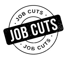 Job Cuts rubber stamp. Grunge design with dust scratches. Effects can be easily removed for a clean, crisp look. Color is easily changed.