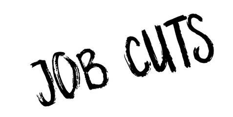 Job Cuts rubber stamp. Grunge design with dust scratches. Effects can be easily removed for a clean, crisp look. Color is easily changed.
