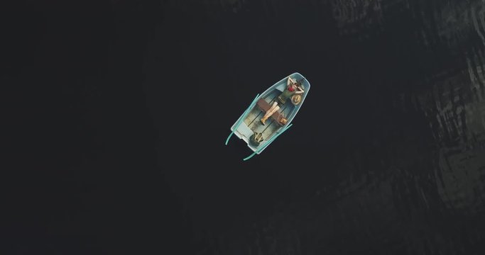 Boy Tourist Floats On Boat