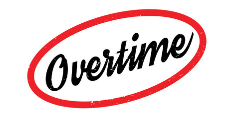 Overtime rubber stamp. Grunge design with dust scratches. Effects can be easily removed for a clean, crisp look. Color is easily changed.