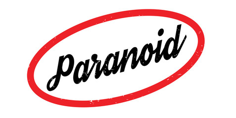 Paranoid rubber stamp. Grunge design with dust scratches. Effects can be easily removed for a clean, crisp look. Color is easily changed.