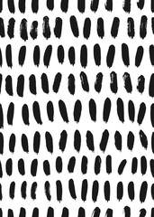 Ink abstract seamless pattern. Background with artistic strokes in black and white sketchy style. Design element for backdrops and textile