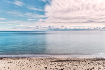 Beach on the west side of Langeland, Denmark at daytime in spring