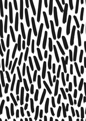 Ink abstract seamless pattern. Background with artistic strokes in black and white sketchy style. Design element for backdrops and textile