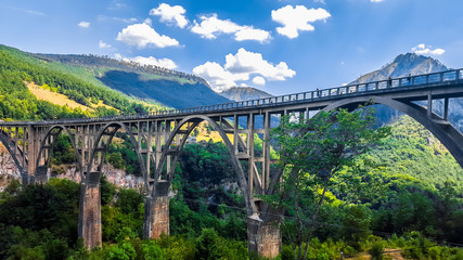 Djurdjevica Tara concrete arch Bridge in Montenegro © sforzza