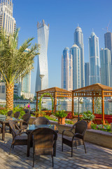 Modern buildings in Dubai Marina