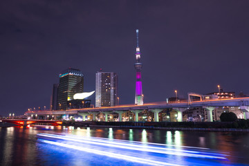 Long exposure On Night Tokyo Skytree