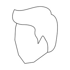 man head faceless with short hair sketch silhouette in white background