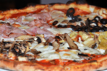 tasty italian pizza close up - traditional dish