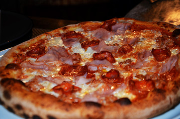 tasty italian pizza close up - traditional dish