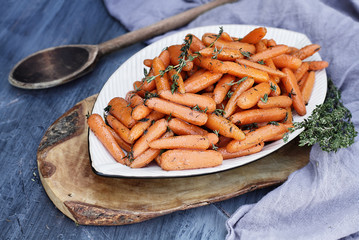 Honey Glazed Baby carrots for Rosh Hashanah or Thanksgiving Day	