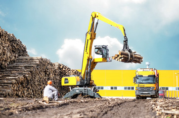 Obraz premium construction machinery manipulator