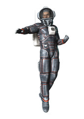 3D Rendering Astronaut on White