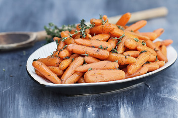 Honey Glazed Baby carrots for Rosh Hashanah or Thanksgiving Day