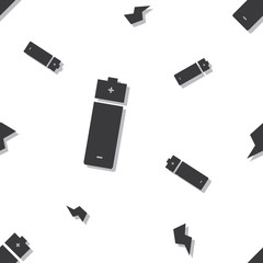 Seamless Dark Battery And Lightning Energy Pattern