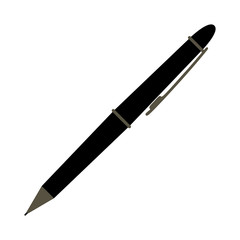pen icon in black color and white background