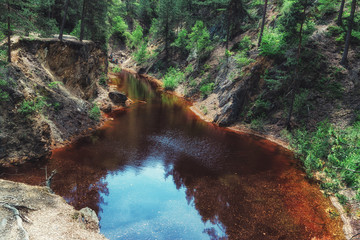 "Kolorowe Jeziorka" natural colorful lakes in Rudawy Janowickie, Poland © irontrybex