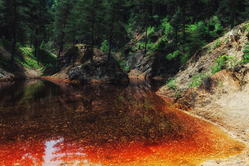 "Kolorowe Jeziorka" natural colorful lakes in Rudawy Janowickie, Poland