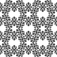 Seamless pattern with wallpaper ornaments. Black and white