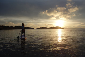 Fototapeta premium Sunset paddle a l'Almanarre
