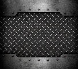 metal plate background with rivets 3d illustration