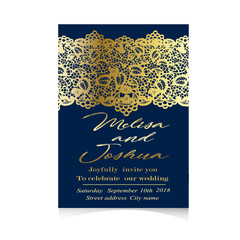 Templates of invitation lace cards for wedding