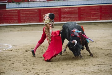 Afwasbaar Fotobehang Stierenvechten Stierenvechter in een arena.