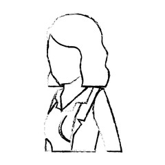 business woman faceless in jacket and half body and short hair silhouette blurred monochrome