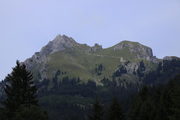Blick auf den Aggenstein im Tannheimer Tal in Österreich