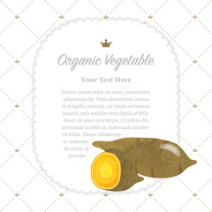 Colorful watercolor texture nature organic fruit memo frame sweet potato