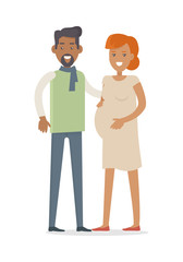 Man and Woman Expecting Baby. Young Family.