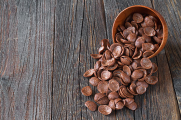 Chocolate cereals in bowl