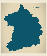 Modern Map - Essen city of Germany DE