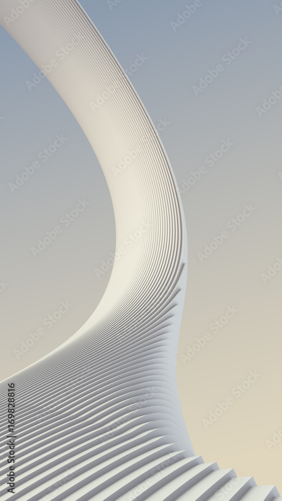 Aufkleber white stripe pattern futuristic background. 3d render illustration
