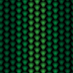 Green Seamless wickerwork triangle surface pattern. Gradient vector graphic. Dragon squama style tiles
