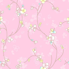 Vivid repeating floral - For easy making seamless pattern use it for filling any contours