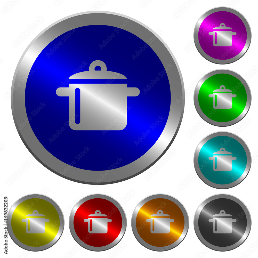 Poster cooking luminous coin-like round color buttons