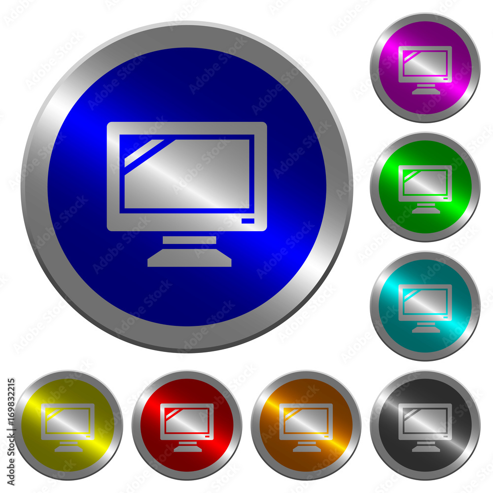 Poster monitor luminous coin-like round color buttons