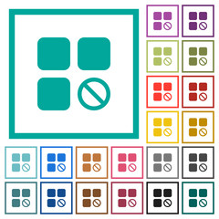 Component disabled flat color icons with quadrant frames
